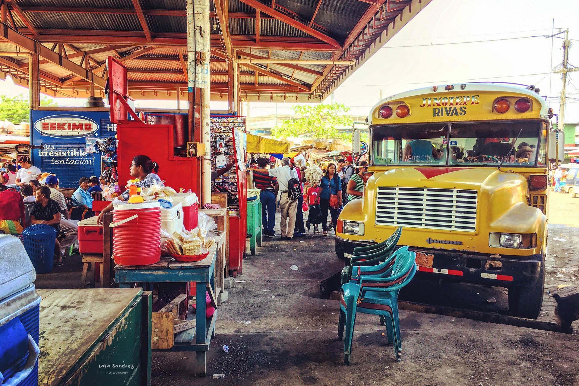 Chicken bus going to Rivas from Granada, in Nicaragua. Spring 2017