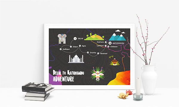 India Nepal map complete