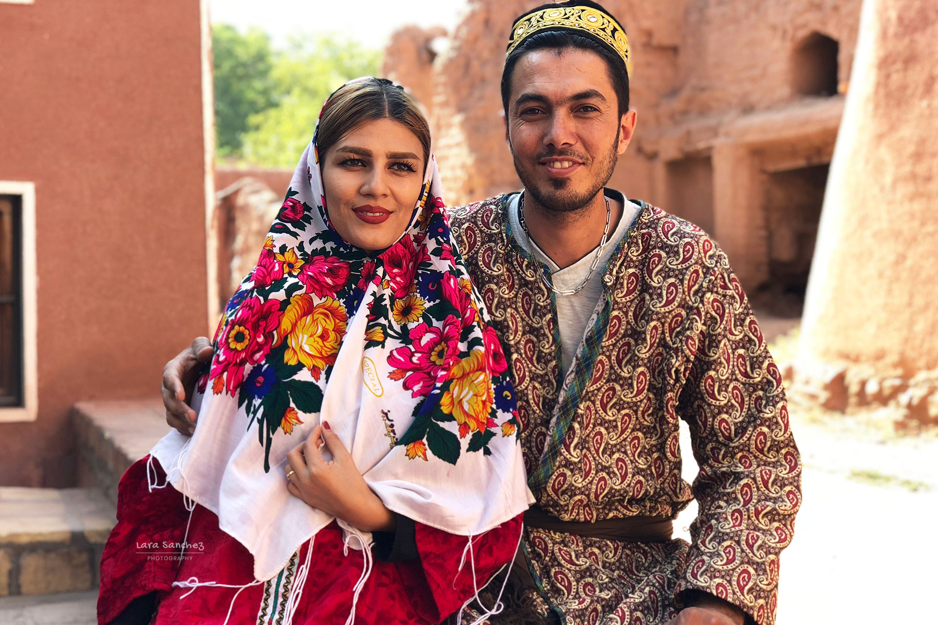 Beautiful couple in Abyaneh village