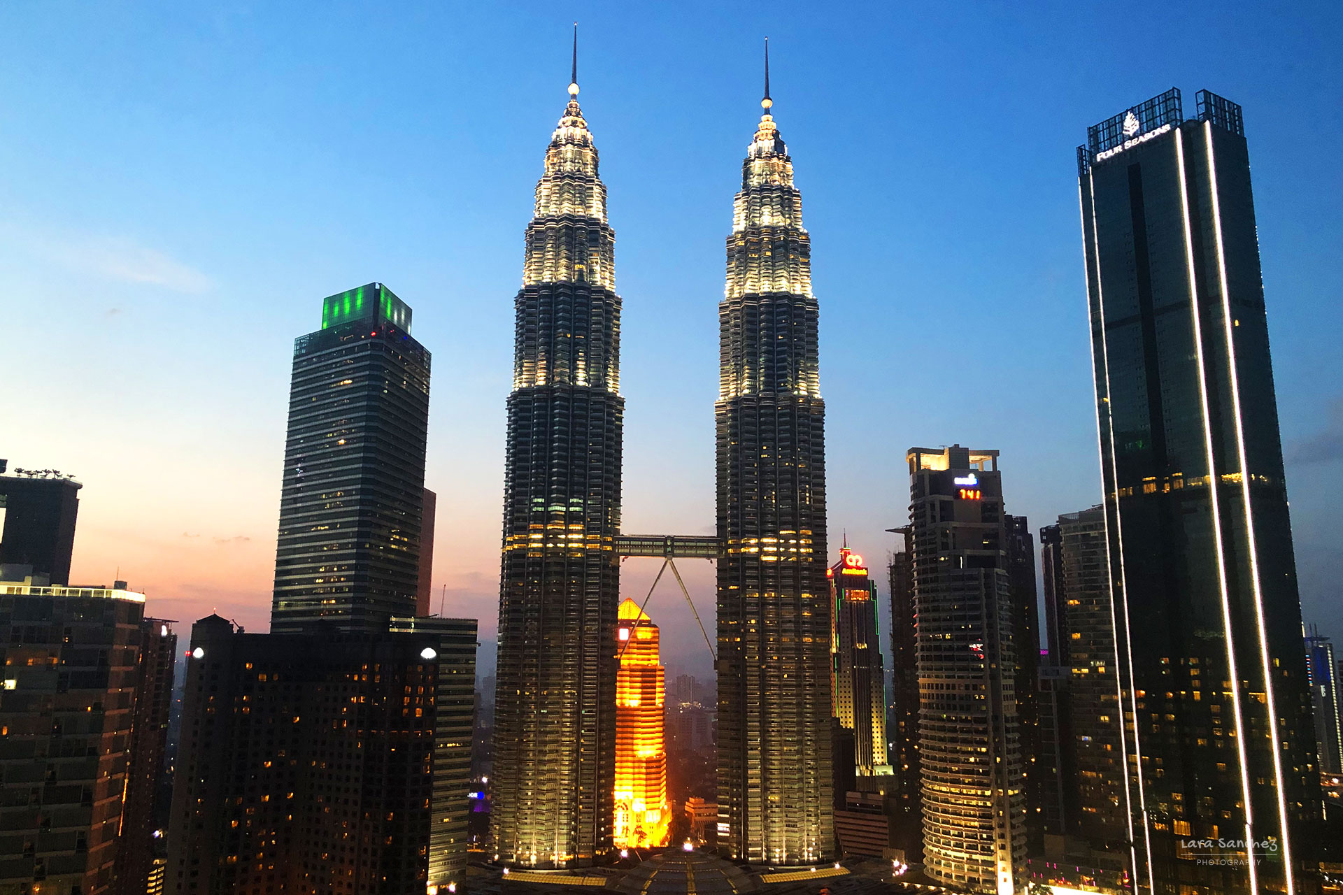 Petronas Towers at sunset