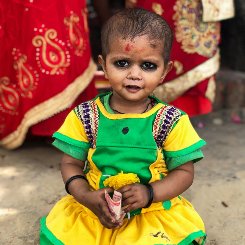 Nepalese girl in Lumpini, Nepal